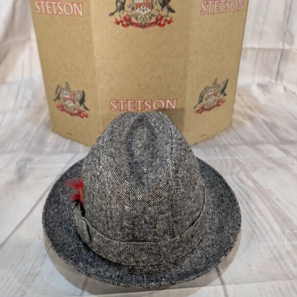 STETSON Vintage Norfloc Grey SFH1335 Fedora Hat Size Medium - Picture 3 of 11